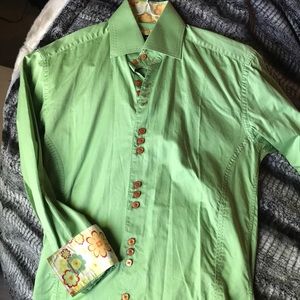 Long Sleeve Dress Shirt - Contrast Cuff Flip Cuff